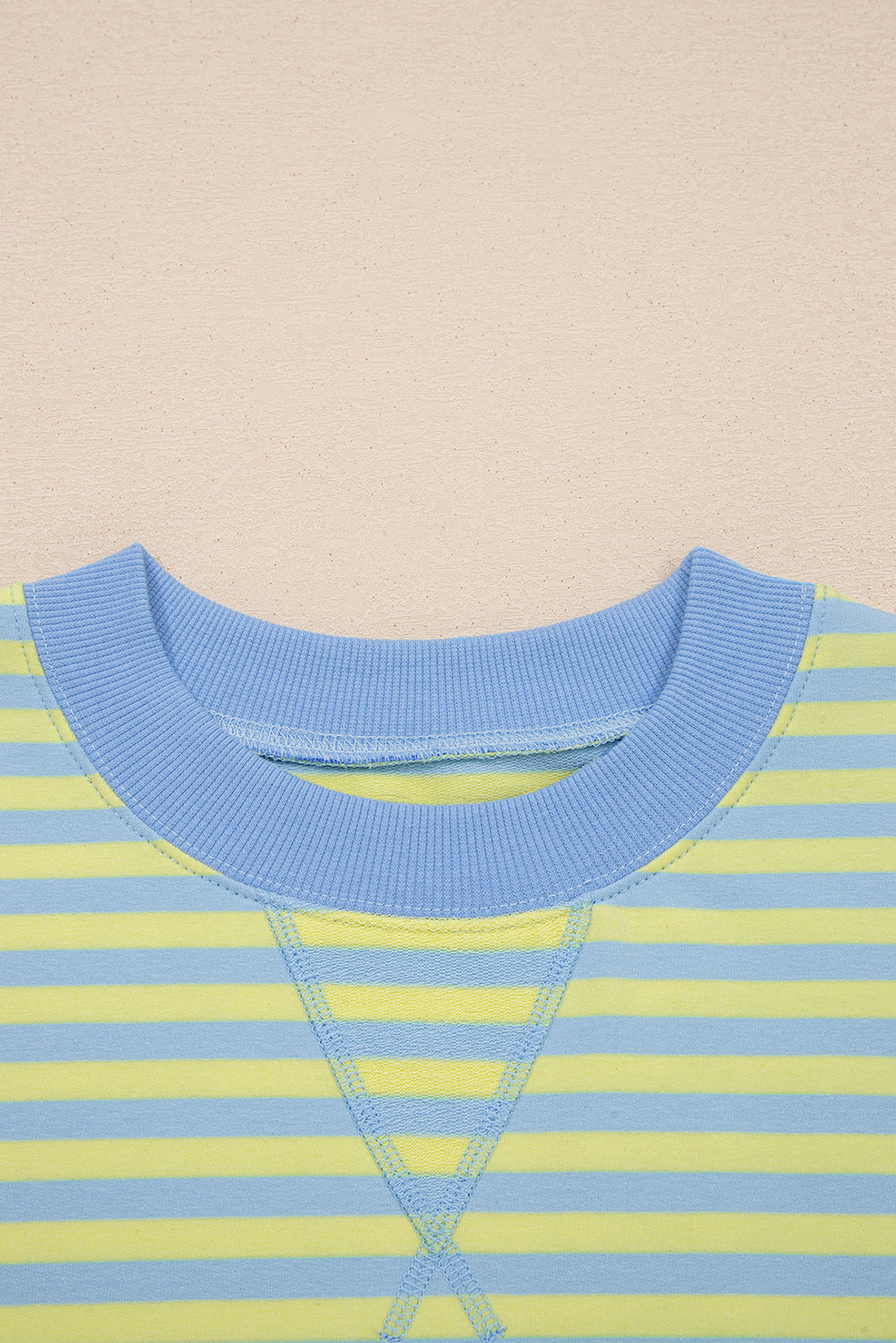 Striped Long Sleeve Pullover and Shorts Lounge Set