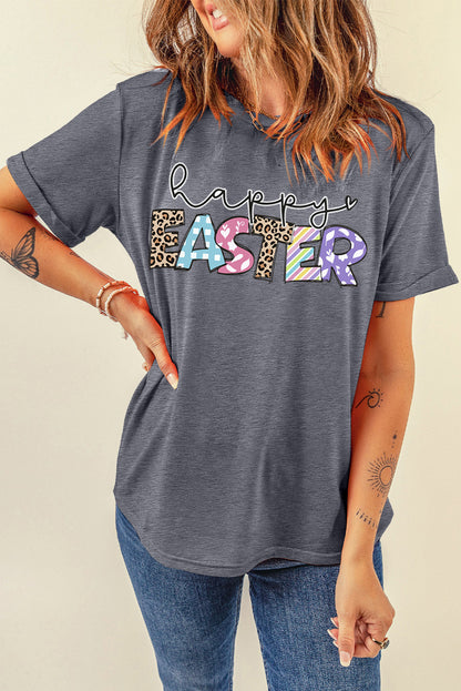 Happy EASTER Graphic Casual Crewneck Spring T Shirt