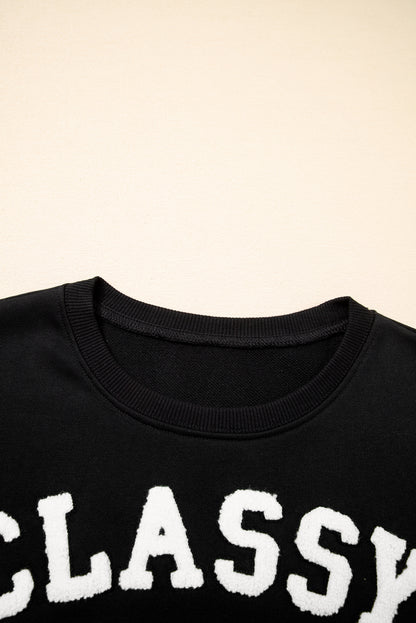 CLASSY UNTIL KICKOFF Football Graphic Oversized Sweatshirt