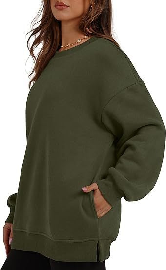 Oversized Crewneck Fleece Sweatshirt - Cozy Pullover Top