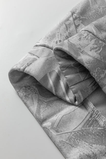Woodland Camo Oversized Hoodie Pullover for Women