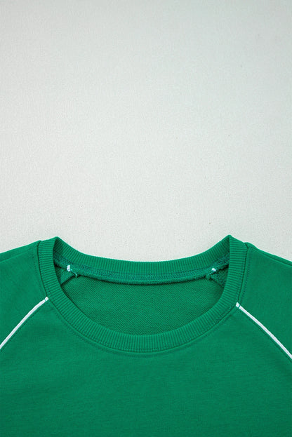 Customizable Contrast Piping Pullover and Mini Skirt Set