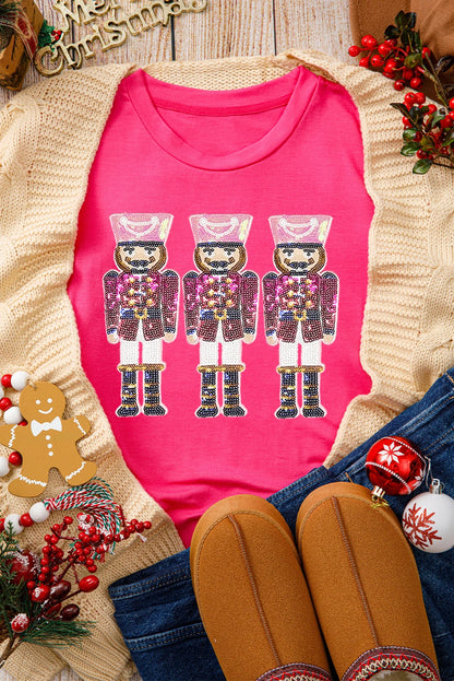 Rose Red Graphic Christmas Holiday T Shirt