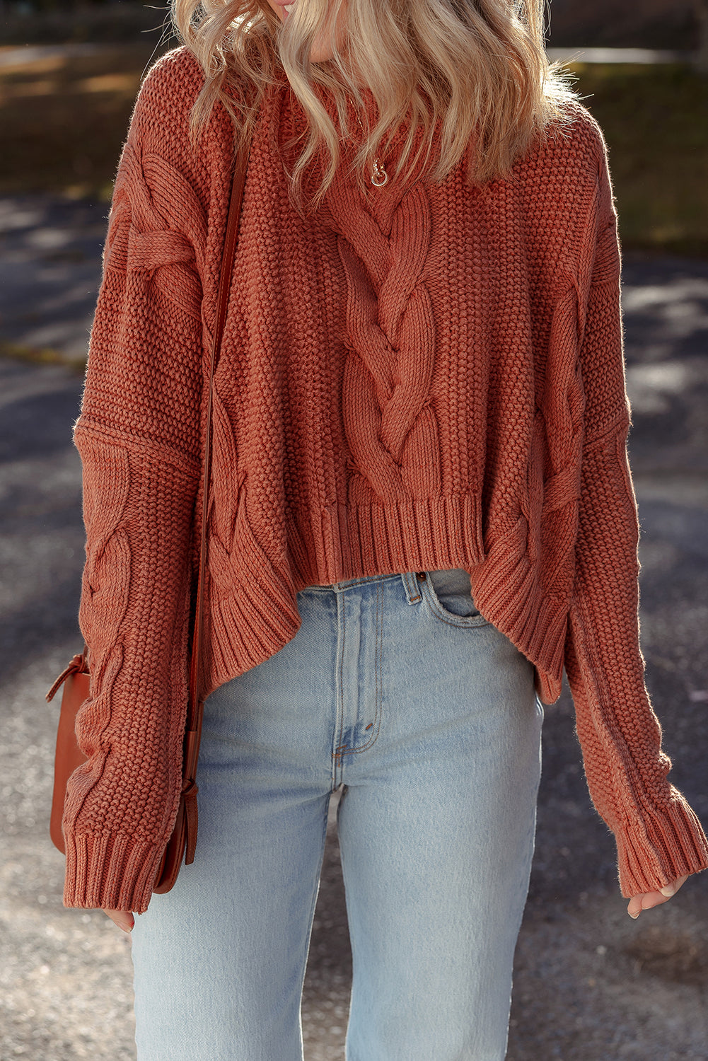Redwood Chunky Cable Knit Slouchy Oversized Sweater