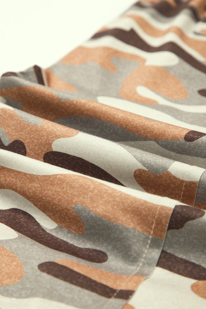 Camo Print Drawstring Elastic Waist Jogger Pants