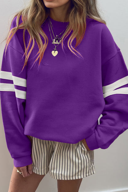 Varsity Stripe Drop Shoulder Oversized Women’s Sweatshirt