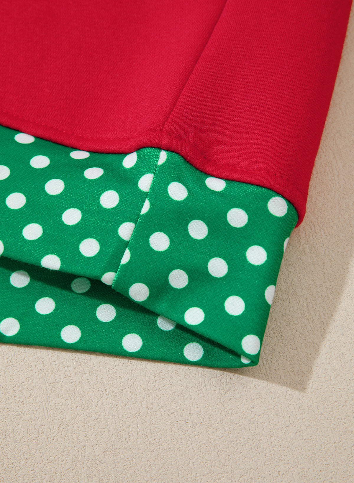 Polka Dot Trim Plus Size Crew Neck Tunic Sweatshirt