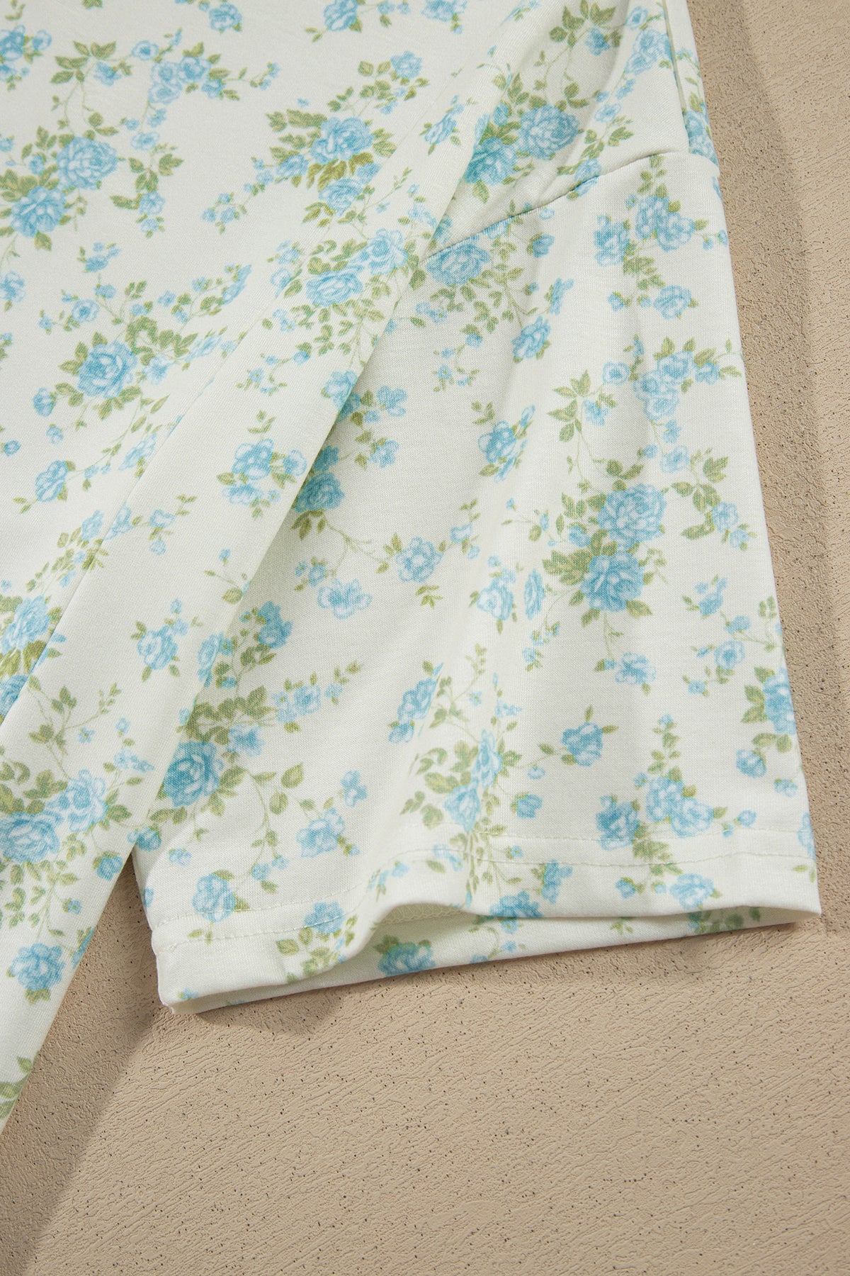 Floral Short Sleeve Lounge Set Women Pocket Shorts Set