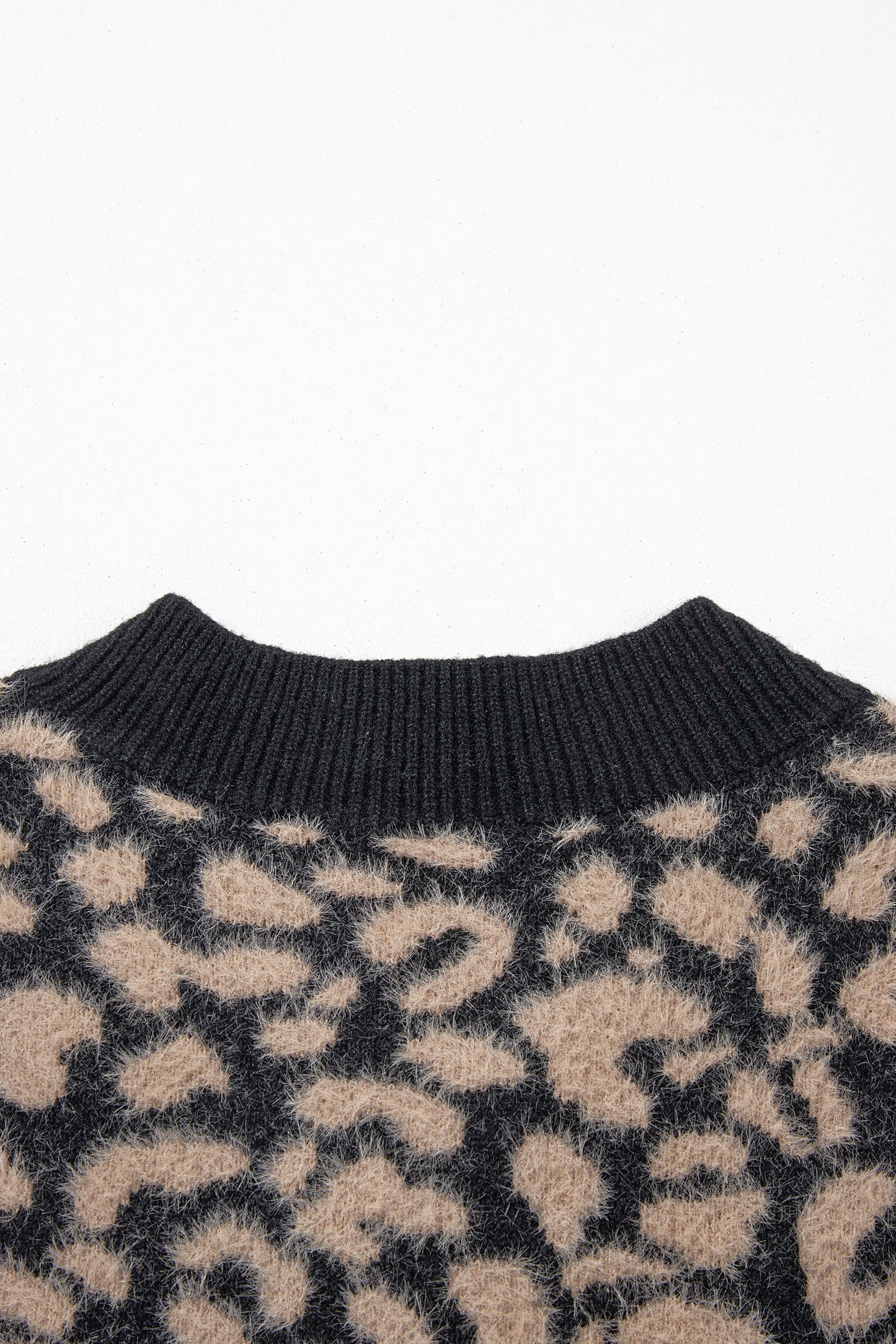 Western Leopard Print Knit Sweater Vest Button Cardigan