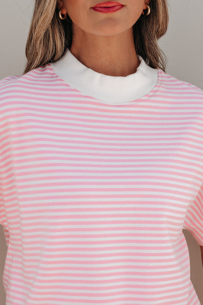 Casual Stripe 2 Piece Short Set Women Lounge Outfit