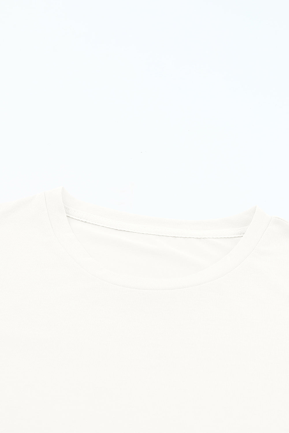 White Casual Crew Neck Short Sleeve Basic Tee