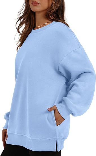 Oversized Crewneck Fleece Sweatshirt - Cozy Pullover Top