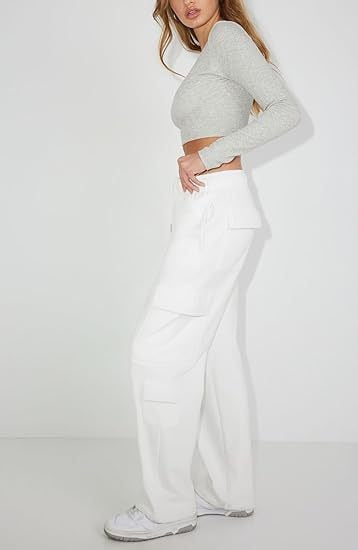 High Waist Y2K Multi-Pocket Cargo Sweatpants
