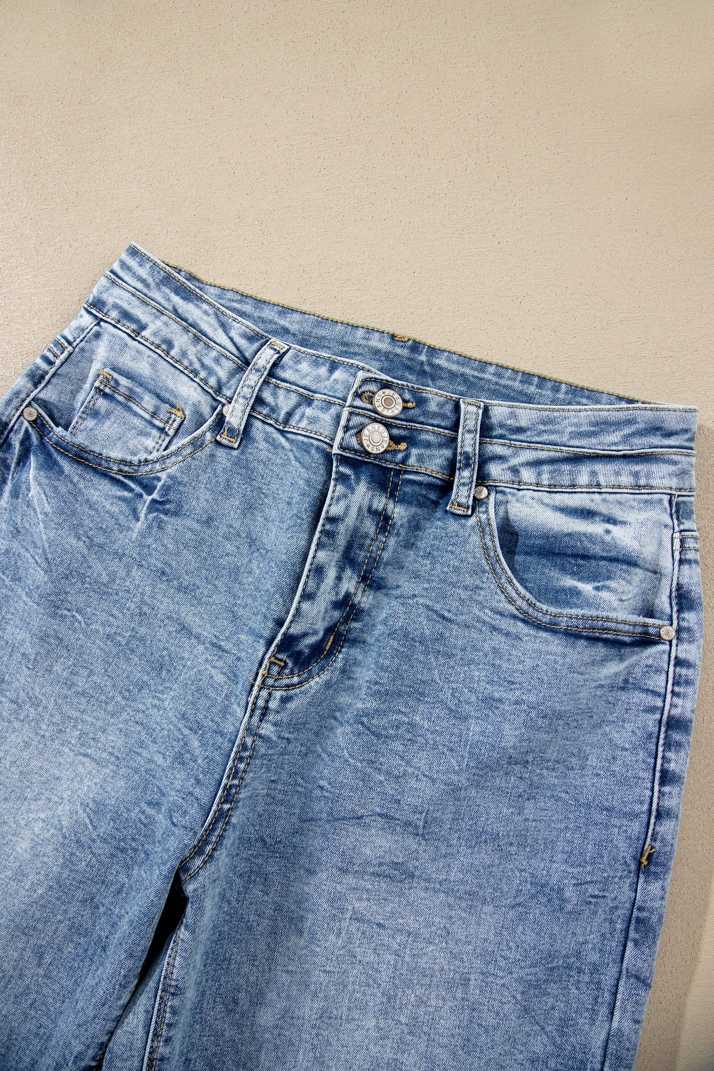 Western Light Wash High Waist Wide Leg Denim Jeans