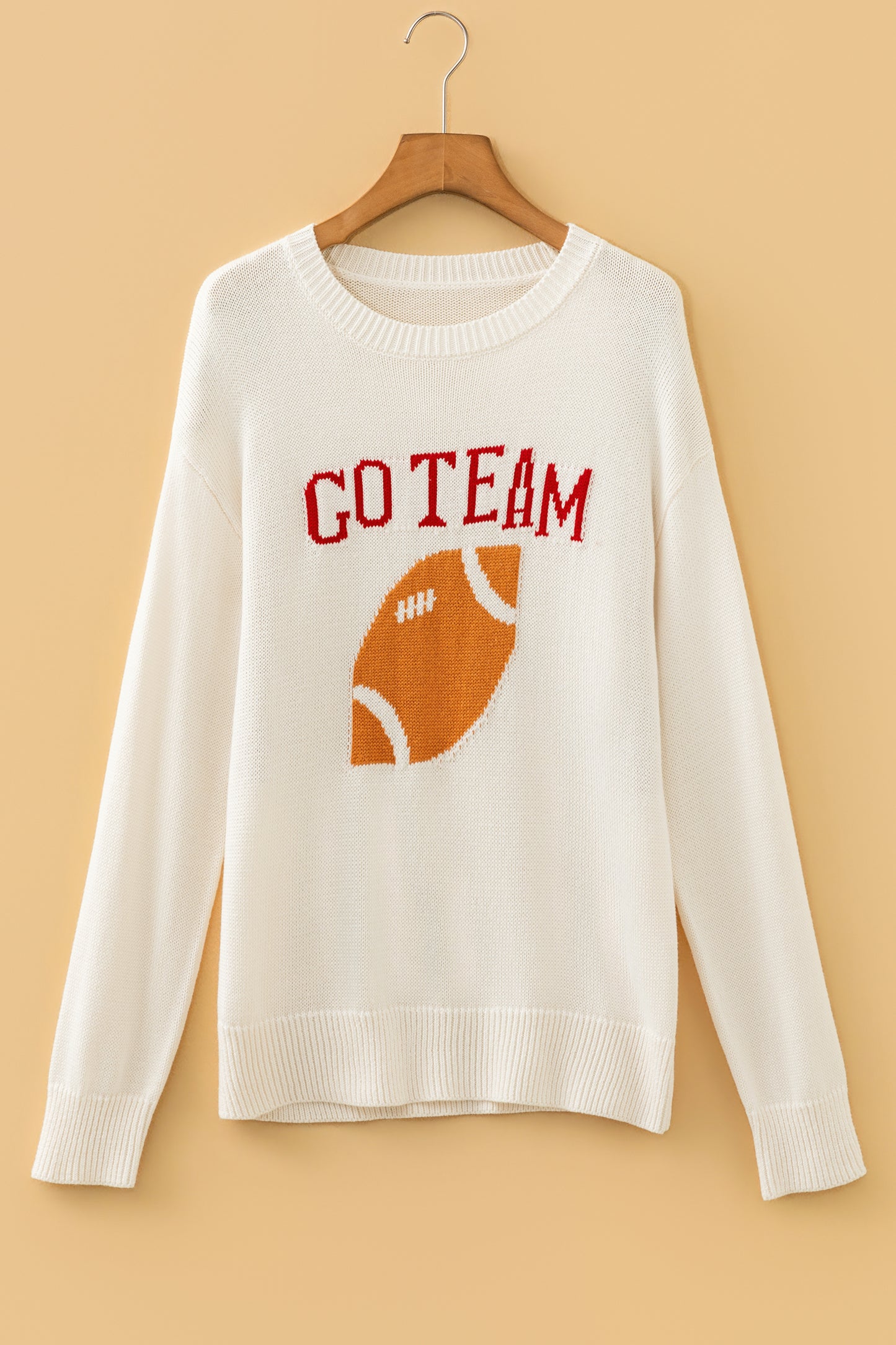 Game Day Football Graphic Crew Neck Knit Sweater