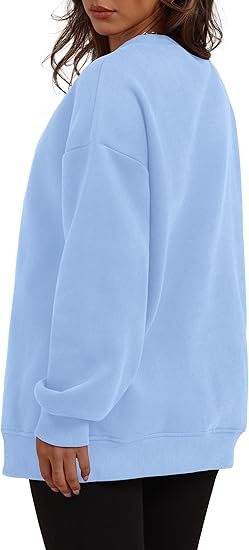 Oversized Crewneck Fleece Sweatshirt - Cozy Pullover Top