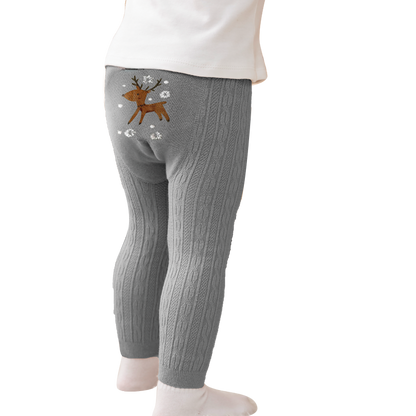 Toddler Cartoon Warm Fleece Lined Winter Leggings Pants