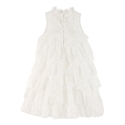Girly Lace & Tulle Sleeveless Princess Dress for Girls