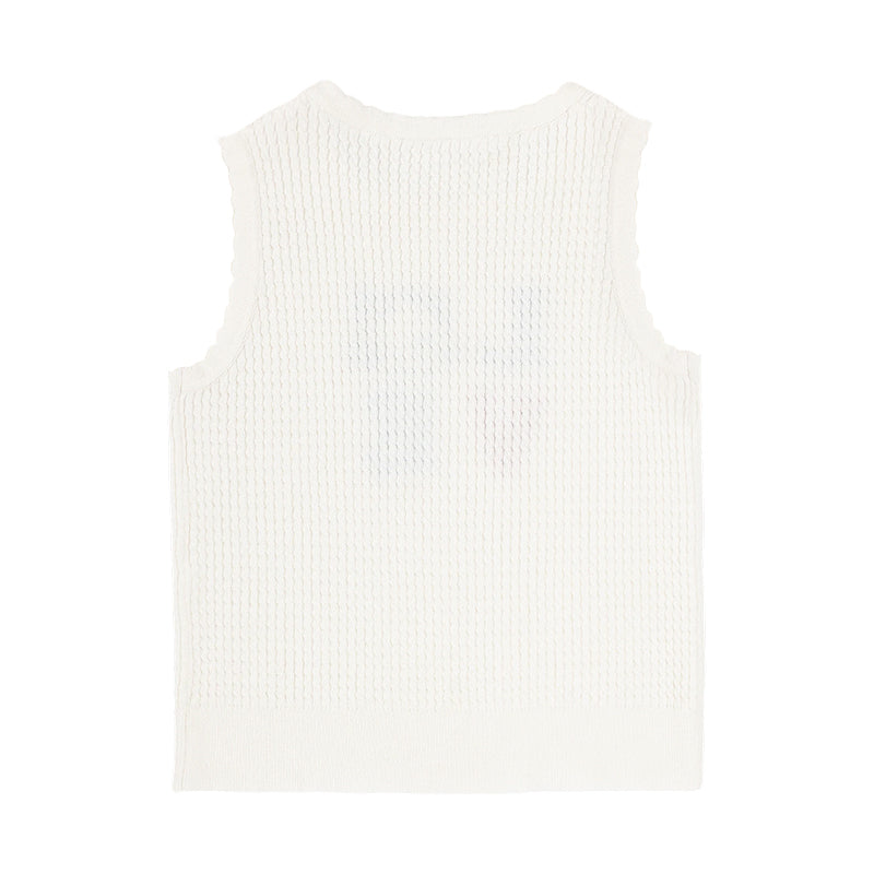 Girls Sleeveless Knit Top Summer Ice Silk Tank Shirt