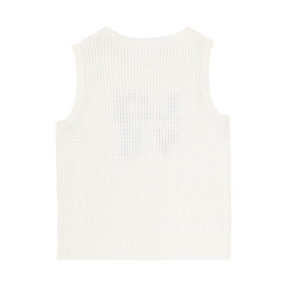 Girls Sleeveless Knit Top Summer Ice Silk Tank Shirt