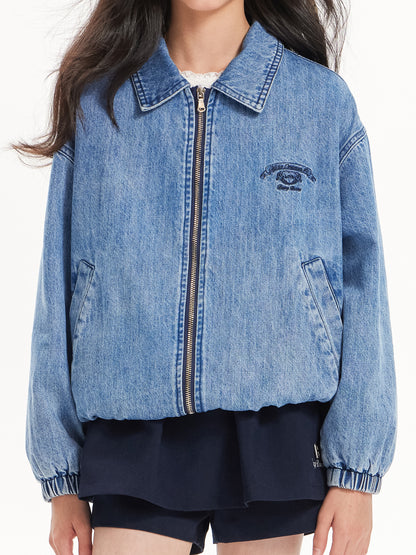 Vintage Denim Jacket for Kids - Retro Zip-Up Outerwear