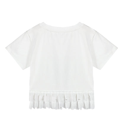 Girls Mermaid Graphic Short Sleeve Casual T-Shirt