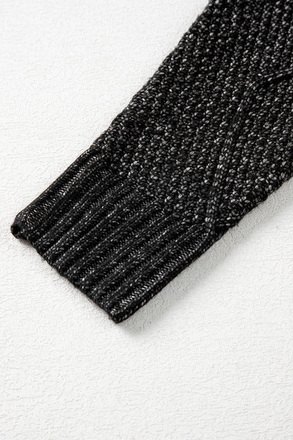 Cozy Cable Knit Drop Shoulder Oversized Sweater Dress