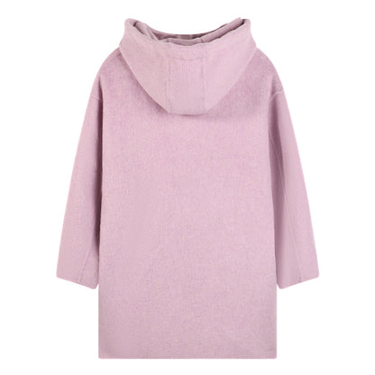 Girls Winter Wool Coat Warm Long Hooded Jacket