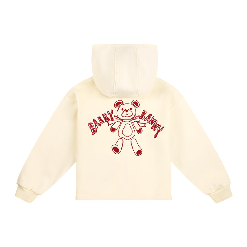 Girls Bear Hoodie Sweatshirt and Straight Pants Set