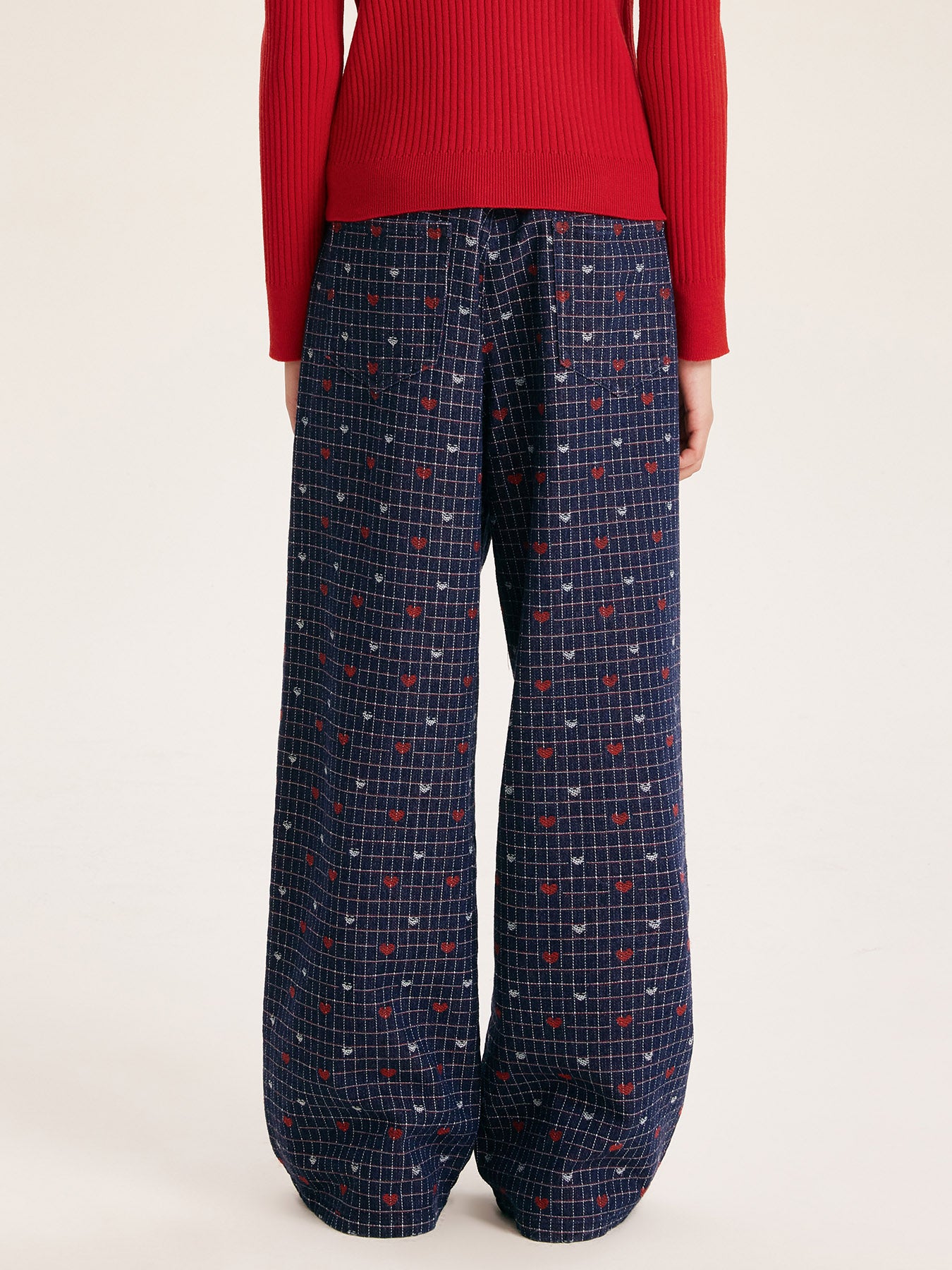 Girls' Trendy High-Waisted Wide-Leg Pants with Star Print