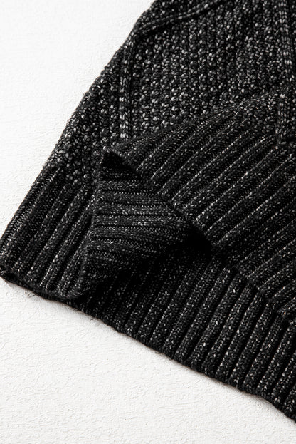 Cozy Cable Knit Drop Shoulder Oversized Sweater Dress