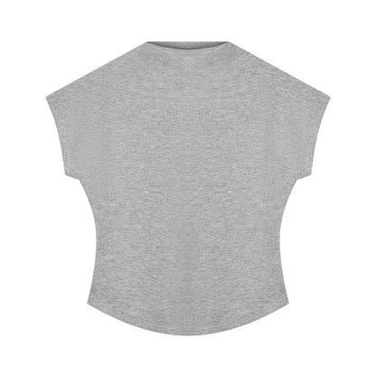 Girls Embroidered Mock Neck Short Sleeve Summer T-Shirt