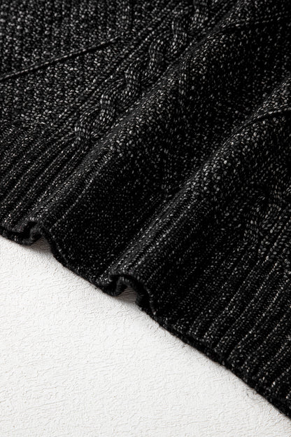 Cozy Cable Knit Drop Shoulder Oversized Sweater Dress