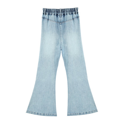 Embroidered High-Waisted Flare Jeans for Girls