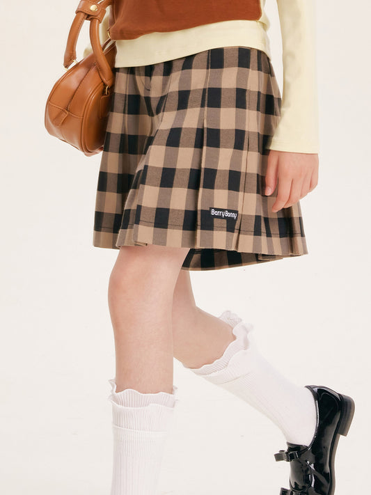 Girls' Plaid Pleated Skirt with Classic Fit