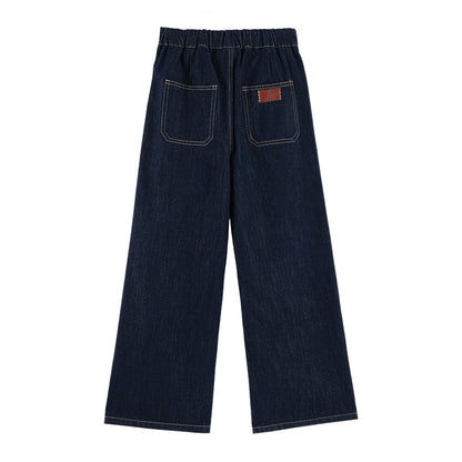 Girls High Waist Wide Leg Jeans with Pockets