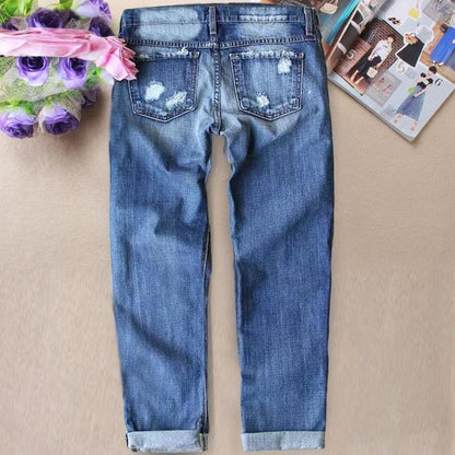 Women’s Halloween Distressed Straight Leg Pumpkin Jeans