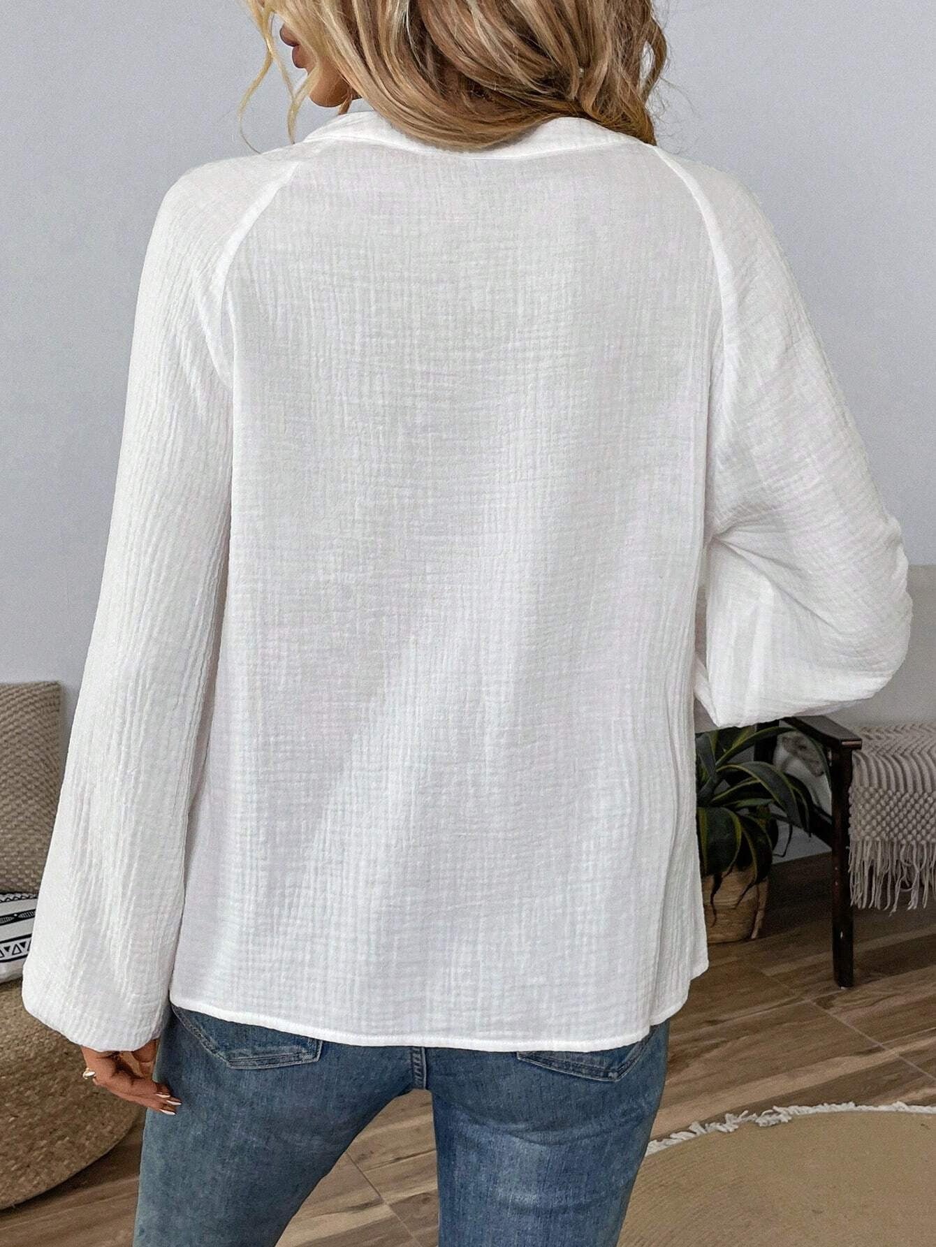 Paisley Cotton Gauze Boho Blouse Puff Sleeve Top