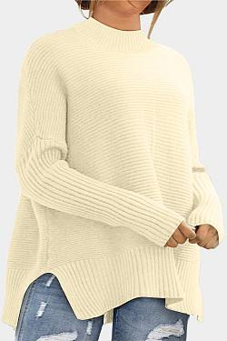 plus size turtleneck slit sweater