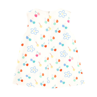 Girls Cherry Print Sleeveless Top and Shorts