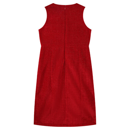 Girls Sparkle Bow A-Line Sleeveless Party Dress