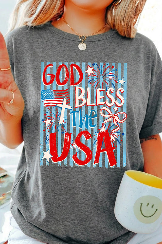 "God Bless The USA" 4th of July Patriotic Tee