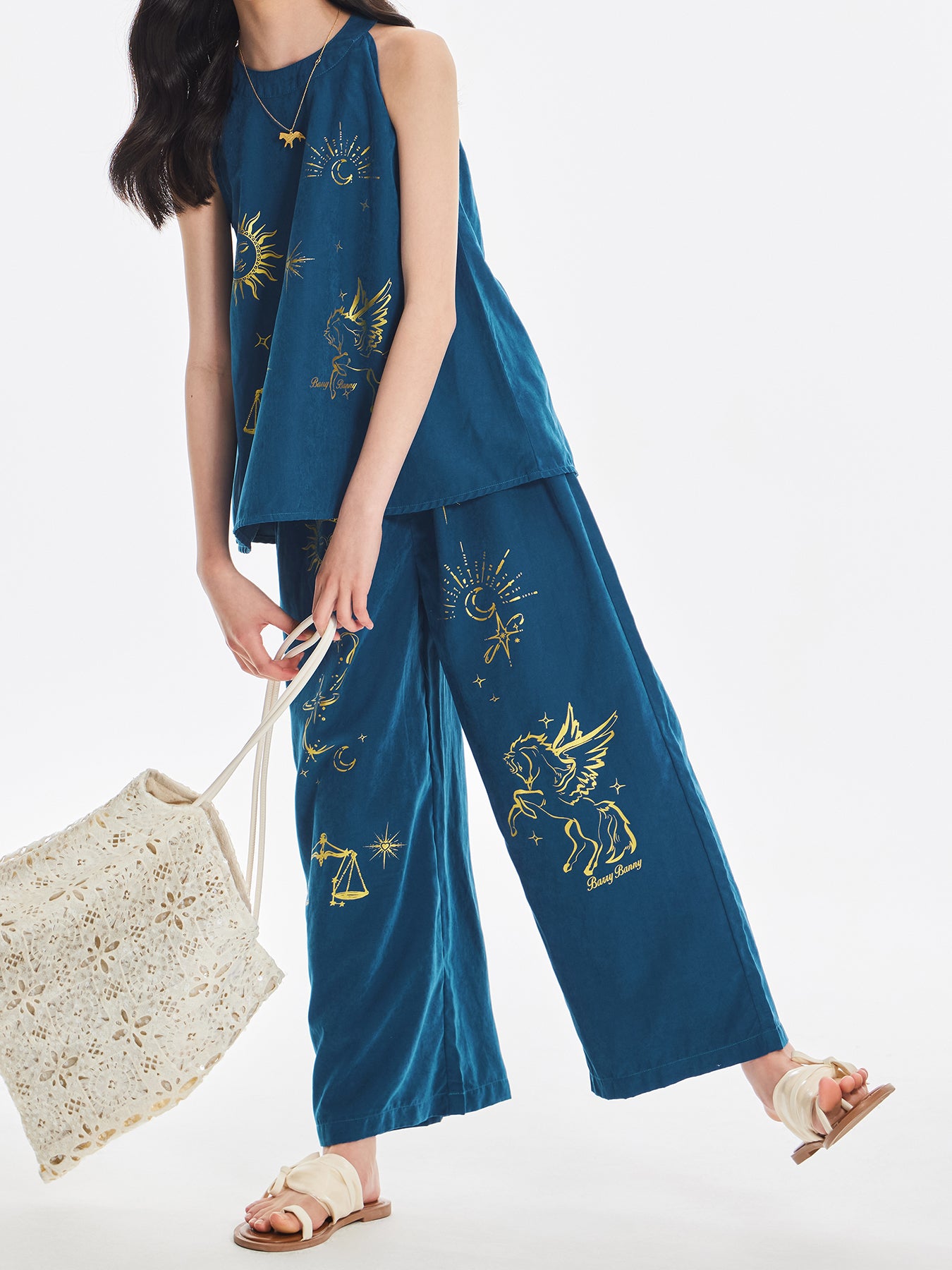 Girls Summer Sleeveless Top and Wide Leg Pants