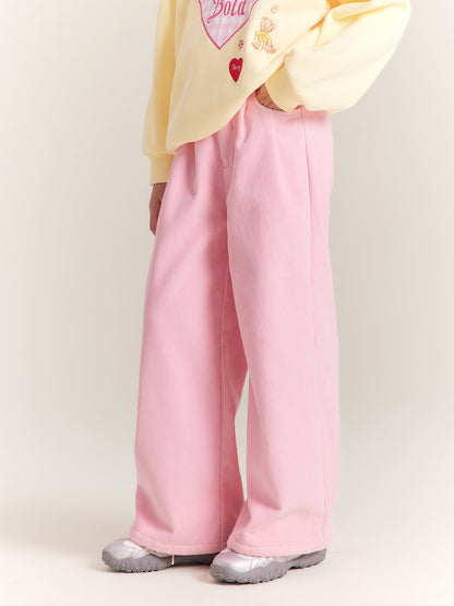 Girls Corduroy Wide Leg Pants Casual Spring Outfit