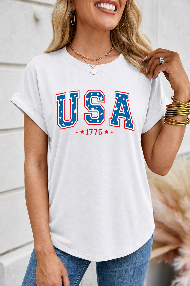 USA 1776 Graphic July 4th Patriotic Tee Shirt