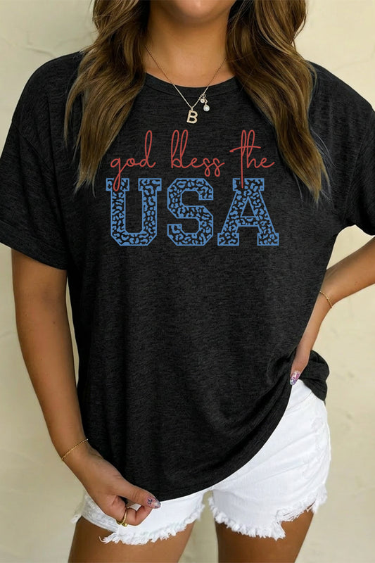 “God Bless The USA” 4th of July Oversized Graphic Tee