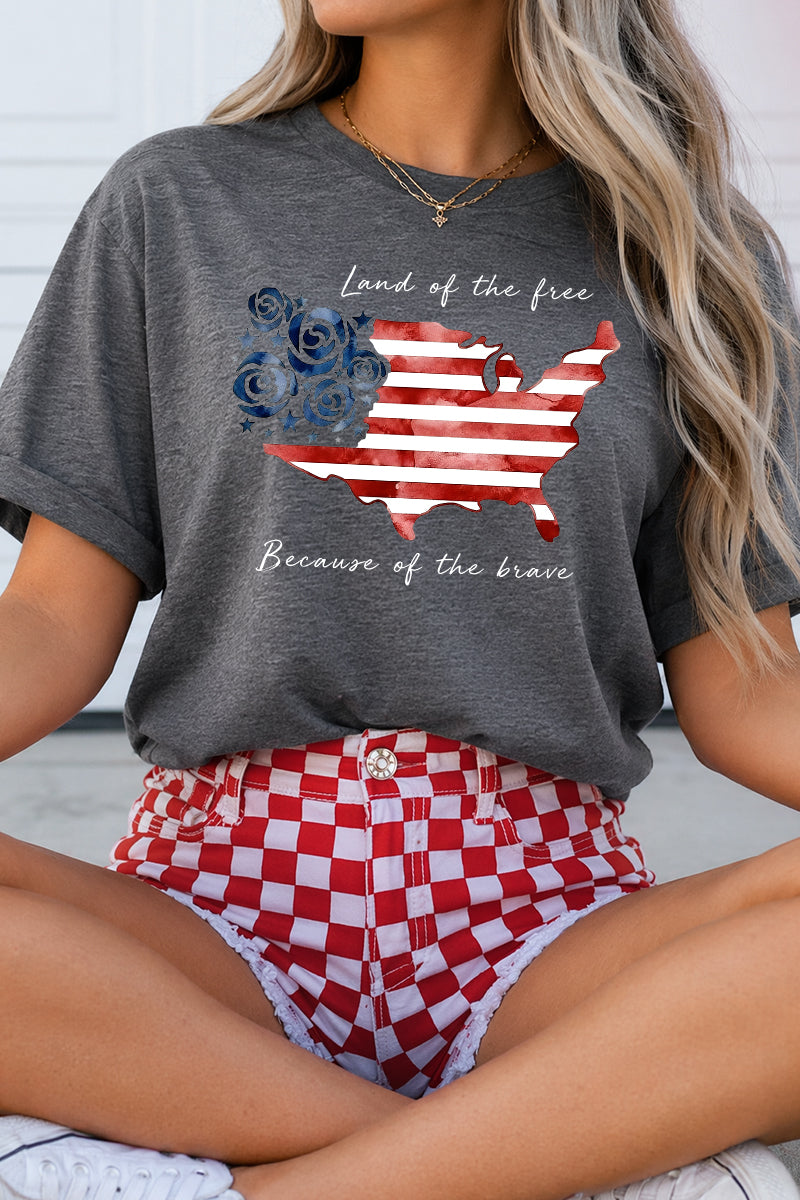 4th of July USA Graphic Oversized Patriotic Tee