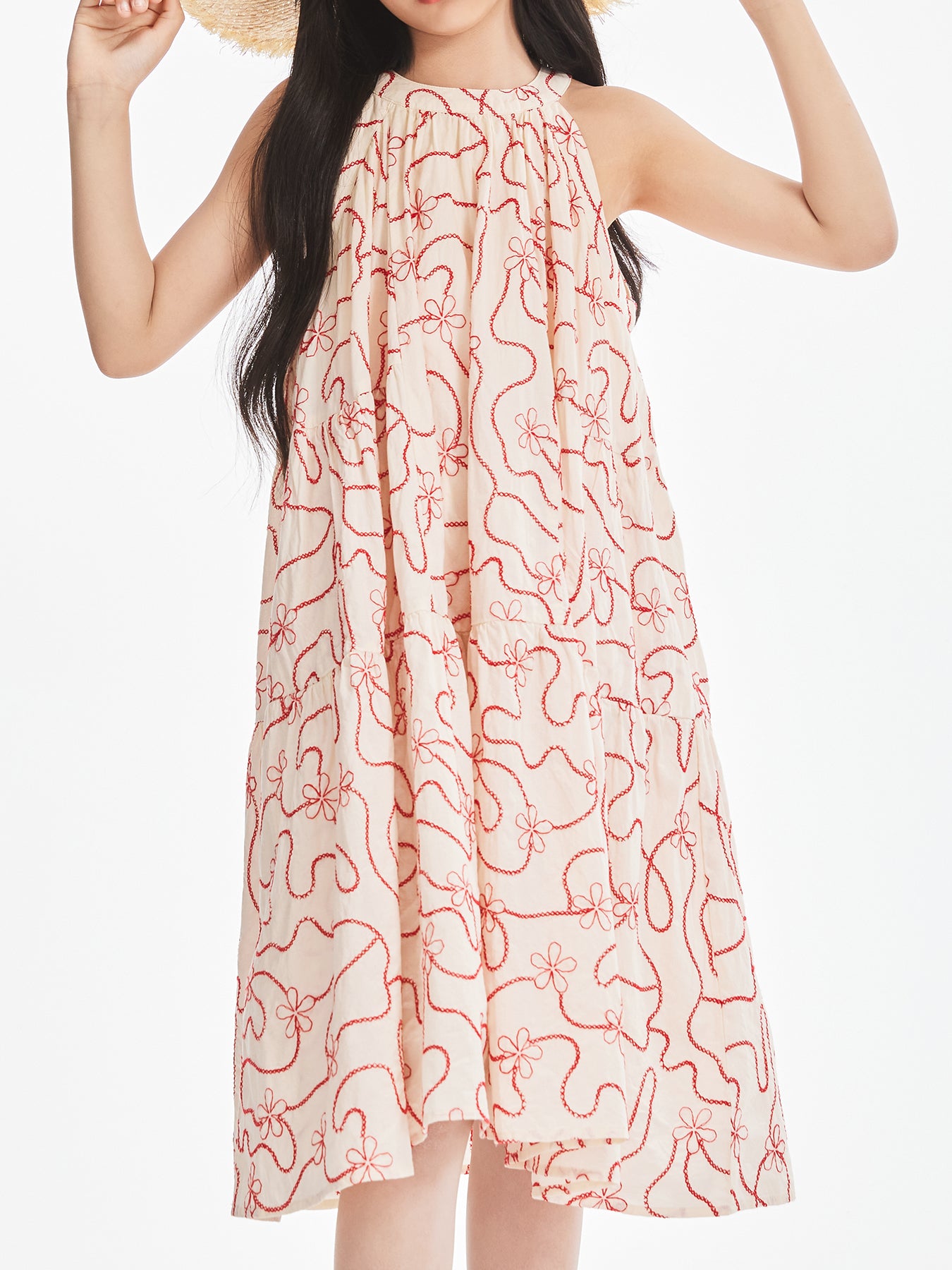 Girls Sleeveless Summer Holiday Dress for Casual Vacation