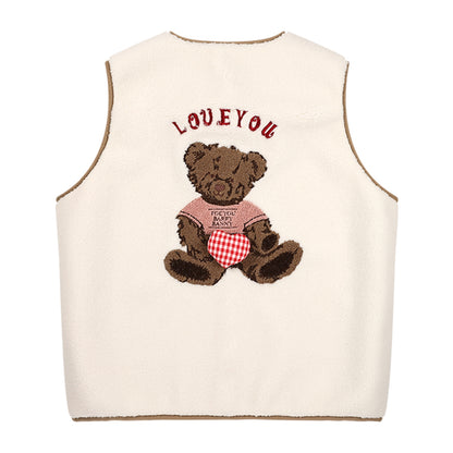 Girls Button Front Vest with Pockets