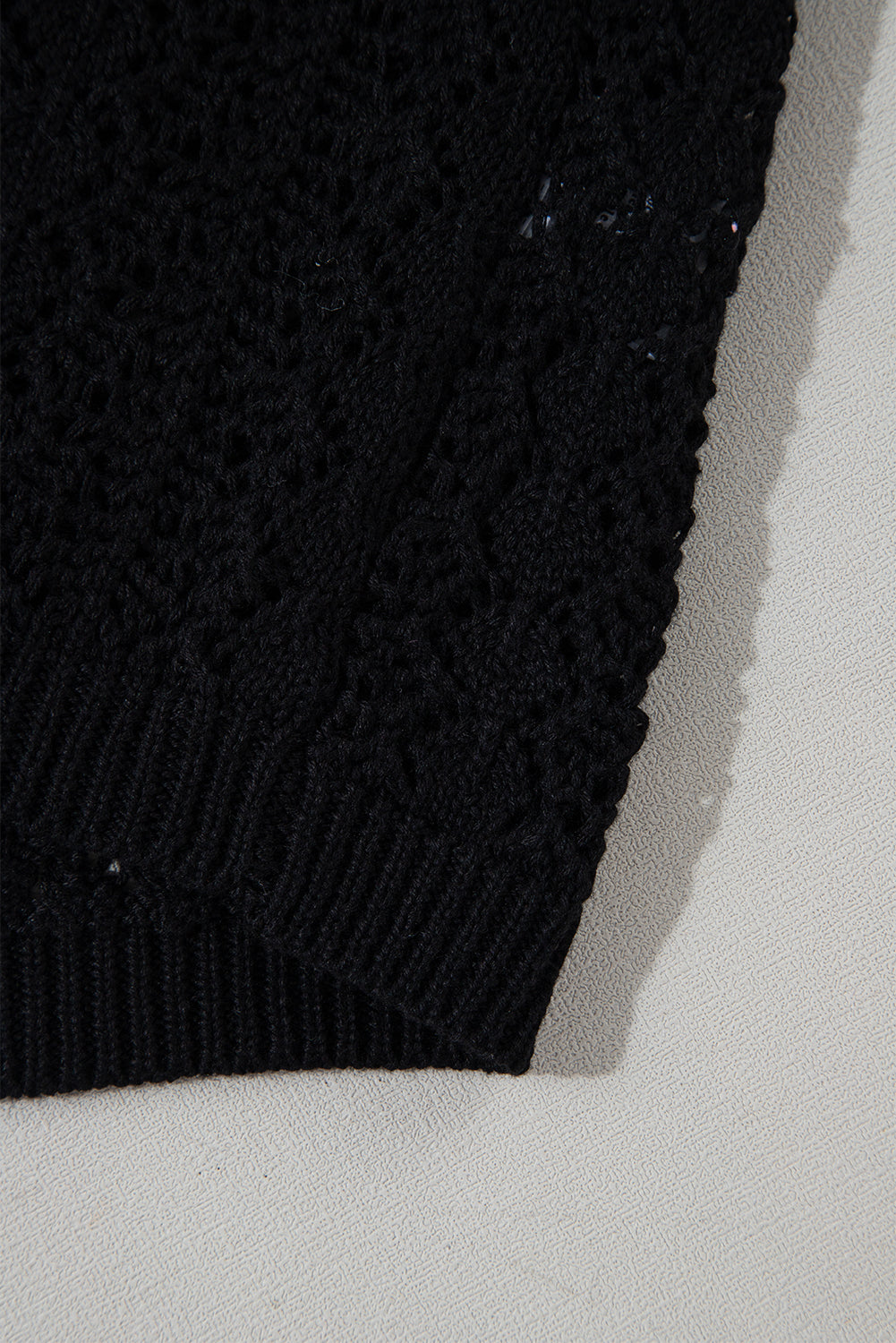Chic Hollow Out Knit Cardigan with Drop Shoulders